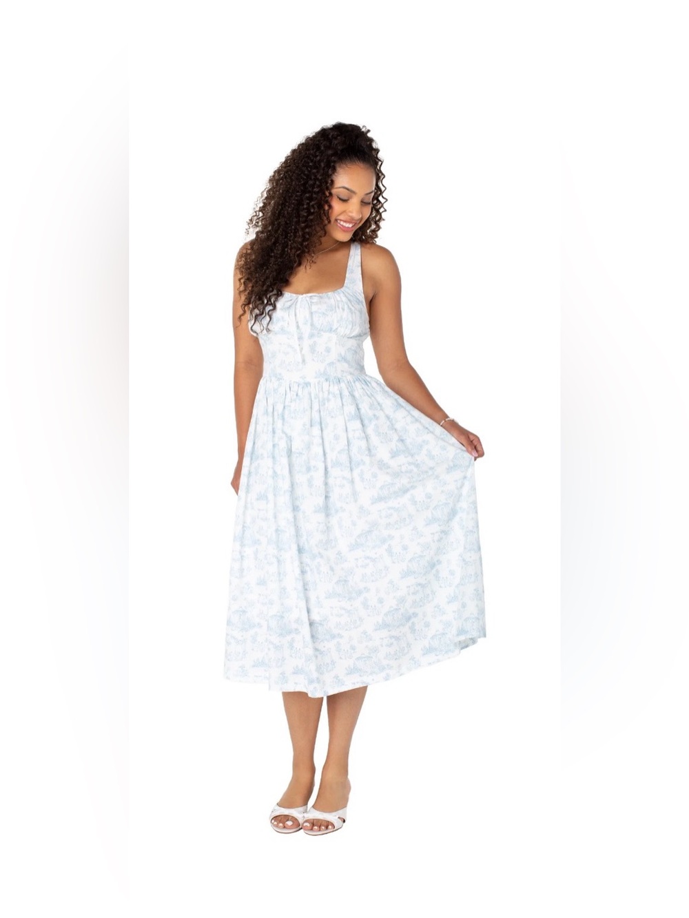 NWT Bridgerton Celebrity Pink Basque Waist Midi Toile - Picture 5 of 9